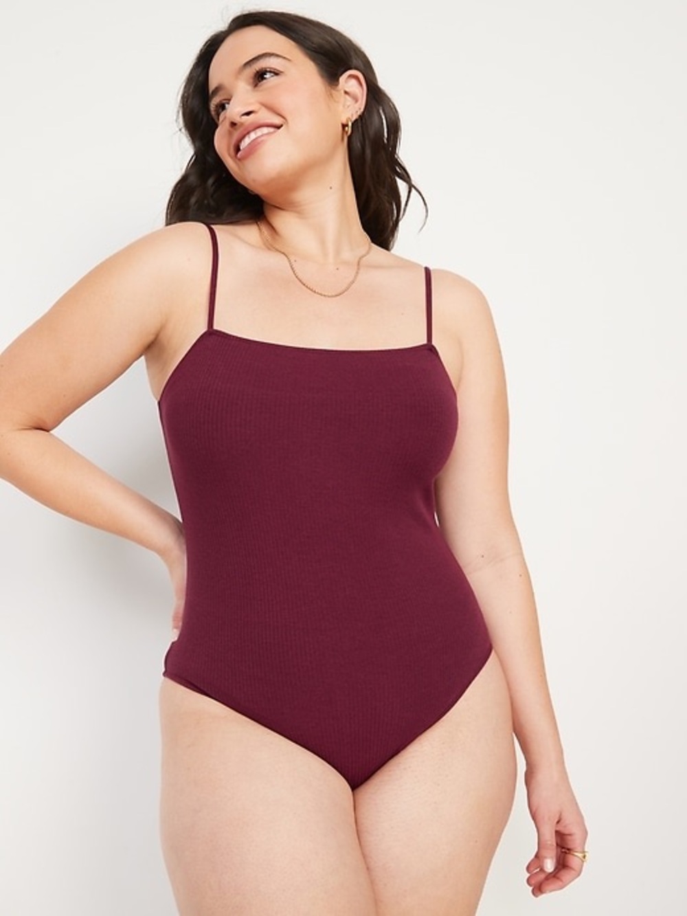 NWT Old Navy Maroon Fitted Cami Rib-Knit Bodysuit 3X